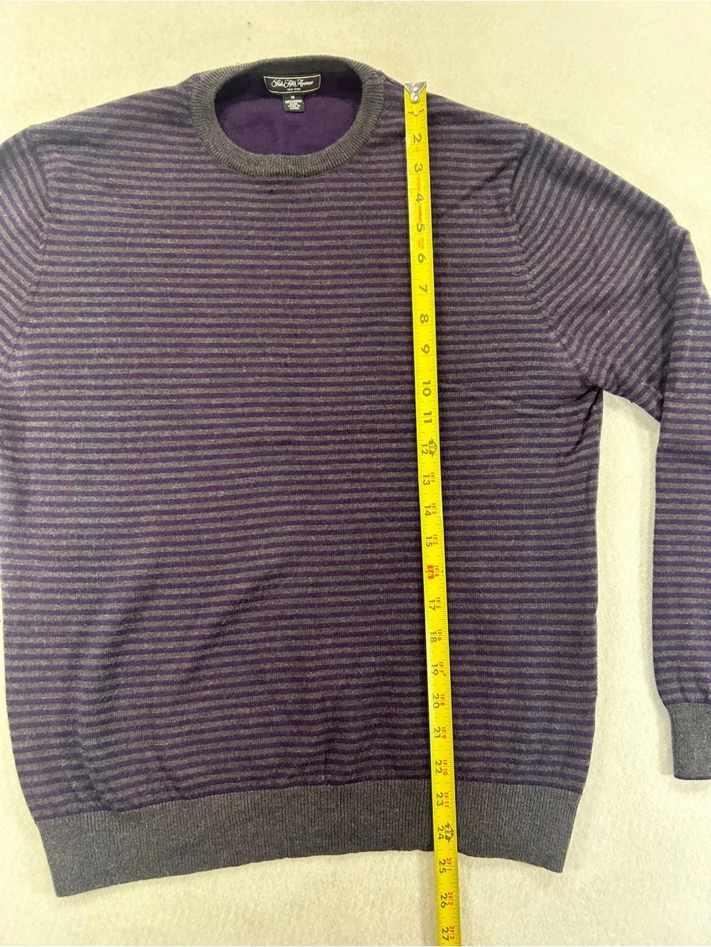 Saks Fifth Avenue Men’s Merino Wool Striped Crewneck Sweater M